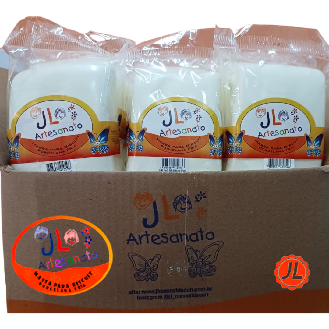 Massa para Biscuit – Cor Natural e Branco 1Kg – Cx c/ 10 unid